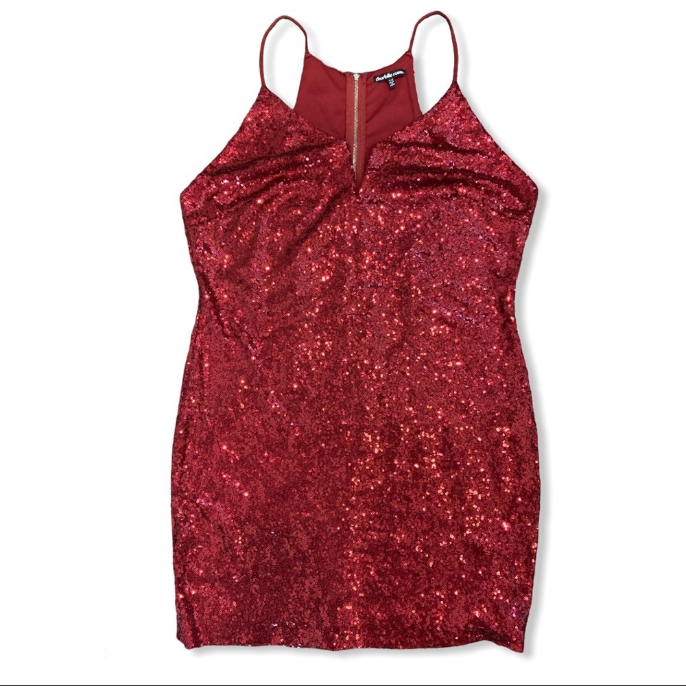 Charlotte Russe Red Sequin Mini Dress size 1X